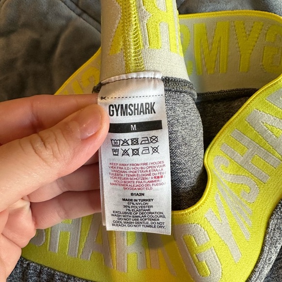 Gymshark Flex Low Rise Leggings Charcoal Marl Glitch Yellow Women’s Size M - Picture 4 of 7